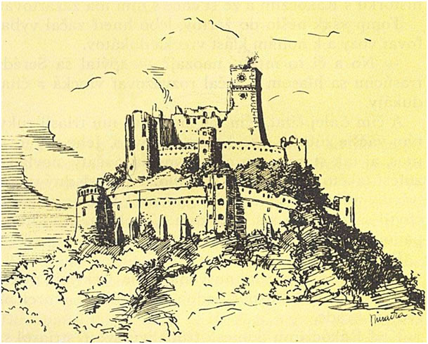 Kresba Makovického zamku